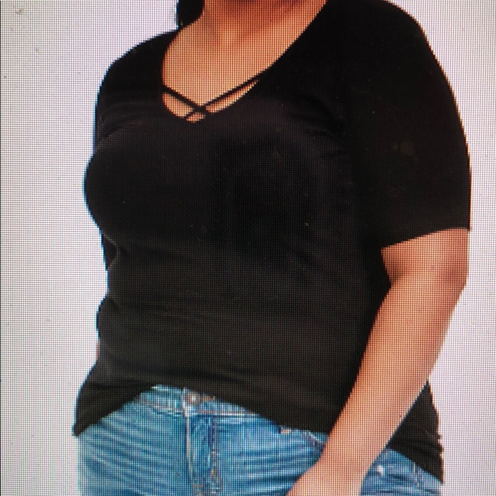 TORRID NWT black ribbed scrappy tee t-shirt top 2X - Picture 2 of 8